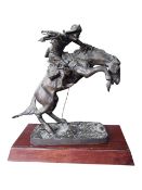 AFTER FREDERICK REMINGTON - FRANKLIN MINT 1988 THE BRONCHO BUSTER