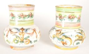 TWO 19TH CENTURY FRENCH FAIENCE VASES