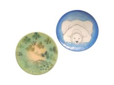 DENNIS CHINA WORKS - TWO 21ST CENTURY STUDIO POTTERY PLATES
