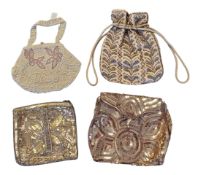 FOUR VINTAGE EMBROIDERED PURSES