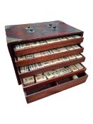 EARLY 20TH CENTURY CHINESE MAHJONG SET