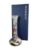 MOORCROFT - 2002 ORCHID ARABESQUE POTTERY VASE BY EMMA BOSSONS