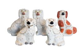 COLLECTION OF 20TH CENTURY STAFFORDSHIRE AND BESWICK DOG FIGURES