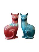 POOLE POTTERY - TWO LATE 20TH CENTURY VINTAGE CAT FIGURES