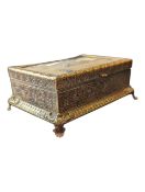 20TH CENTURY FRENCH BRASS PETIT POINT JEWELLERY CASKET
