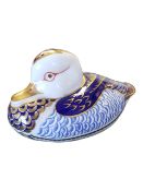 ROYAL CROWN DERBY - 1993 BONE CHINA DUCK PAPERWEIGHT