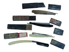 COLLECTION OF VINTAGE CUT THROAT RAZOR BLADES
