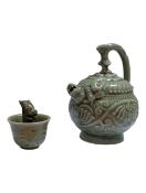 EARLY 20TH CENTURY CHINESE CELADON TEAPOT & JUSTICE CUP