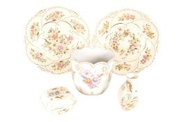 THREE VINTAGE ZSOLNAY HUNGARIAN CERAMIC PIECES T/W ANOTHER