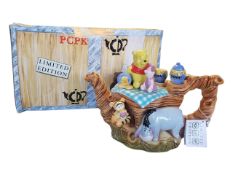 1998 LIMITED EDITION DISNEY WINNIE THE POOH TREE STUMP CHINA TEAPOT