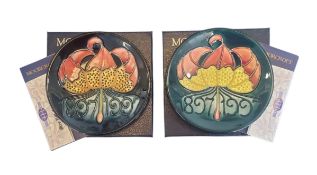 MOORCROFT - TWO LATE 20TH CENTURY POTTERY CENTENARY PIN DISHES