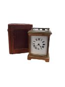 EARLY 20TH CENTURY BRASS CARRIAGE CLOCK