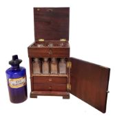 LATE 19TH / EARLY 20TH CENTURY PHARMACY CASE WITH MEDICINE BOTTLE
