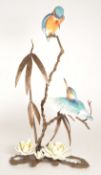 MID CENTURY ALBANY WORCESTER KINGFISHER PORCELAIN FIGURE