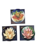 MOORCROFT - THREE LATE 20TH / 21ST CENTURY POTTERY PIN DISHES