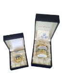 MOORCROFT - TWO 2000 CONTEMPORARY ENAMEL LIDDED TRINKET PILL POTS