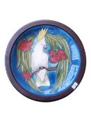 MOORCROFT - 1995 POTTERY SULPHUR CRESTED COCKATOO CHARGER PLATE