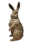 JOHN BOURDEAUX - 21ST CENTURY ISLES OF SCILLY POTTERY RABBIT FIGURE