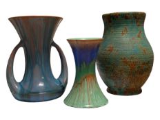 STUDIO POTTERY - COLLECTION OF THREE VASES INC PILKINGTON & SHELLEY