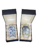 MOORCROFT - TWO LATE 20TH / 21ST CENTURY ENAMEL MINIATURE VASES