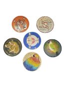 DENNIS CHINA WORKS - SIX 21ST CENTURY CERAMIC CABINET PLATES