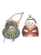 TWO CIRCA 1920S ART DECO BEADED FLAPPER PURSES