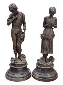 PAIR OF 19TH CENTURY VICTORIAN SPELTER FIGURINES