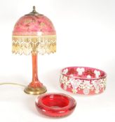 MURANO GLASS BOUDOIR LAMP, BOWL AND WHITEFRIARS BOWL