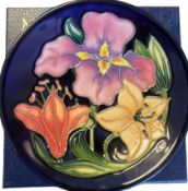 MOORCROFT - 2003 POTTERY TIGRIS PATTERNED PIN DISH / BOWL / PLATE