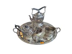 COLLECTION OF MID 20TH CENTURY SILVER PLATED PART TEA SERVICE