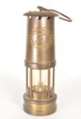 20TH CENTURY VINTAGE WELSH BRASS AND COPPER MINERS LAMP