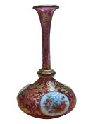 19TH CENTURY ENAMELLED GLASS STEM VASE