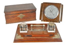 19TH CENTURY DESK TIDY & OTHER ITEMS