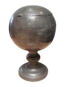 CHINESE EARLY 20TH CENTURY LONKEE SWATOW PEWTER GLOBE TEA CADDY