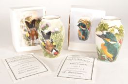 HELEN HALLORAN - TWO LATE 20TH CENTURY CERAMIC HAND PAINTED VASES