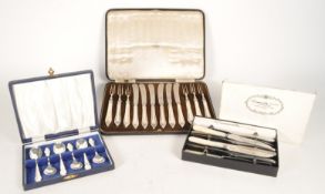 COLLECTION OF 20TH CENTURY STAINLESS STEEL AND SILVER PLATED CUTLERY