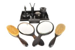 EARLY 20TH CENTURY REAL EBONY WOODEN DRESSING TABLE SET
