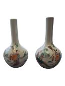 PAIR OF EARLY 20TH CENTURY JAPANESE STEM VASES