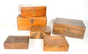 COLLECTION OF 19TH / 20TH CENTURY WOODEN LIDDED BOXES