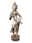 20TH CENTURY VINTAGE BRASS HINDU GODDESS TARA SCULPTURE FIGURE