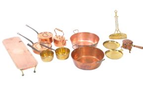 COLLECTION OF 20TH CENTURY COPPER & BRASS COOKWARE
