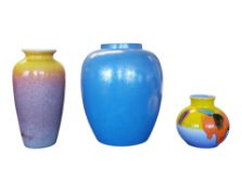 POOLE POTTERY - THREE LATE 20TH CENTURY CERAMIC VASES