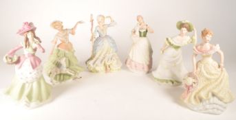 WEDGWOOD, ENGLAND - COLLECTION OF PORCELAIN FEMALE FIGURES