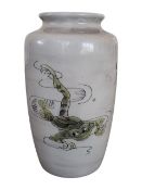 ANDREW HULL FOR COBRIDGE - 2001 STONEWARE VASE WITH FROG DESIGN