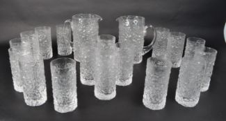 WHITEFRIARS KNOBBLY PATTERN LEMONADE SET WITH 8 TUMBLERS - TWO SETS
