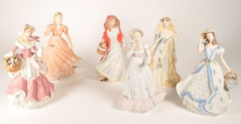 WEDGWOOD, ENGLAND - COLLECTION OF PORCELAIN FEMALE FIGURES