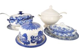 19TH CENTURY VICTORIAN BLUE & WHITE CHINA