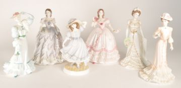 ROYAL WORCESTER & COALPORT - COLLECTION OF PORCELAIN FEMALE FIGURES