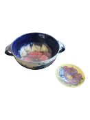 MOORCROFT - TWO 20TH CENTURY FLORAL DESIGN POTTERY BOWLS