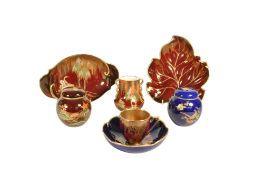 CARLTON WARE - MID CENTURY PORCELAIN ROUGE ROYALE AND BLUE PIECES
